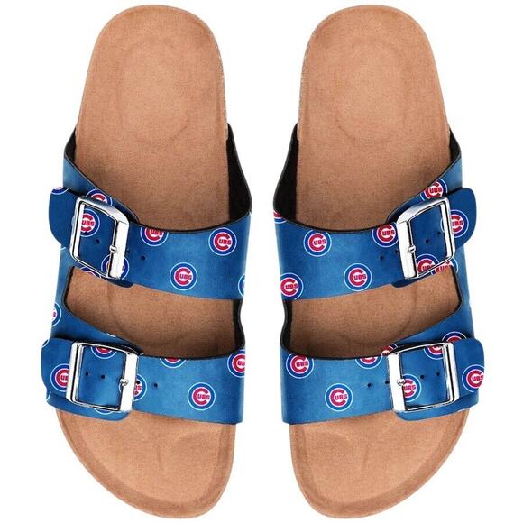 Chicago Cubs Women's Mini Print Double Buckle Sandal 5/6 - Picture 1 of 10